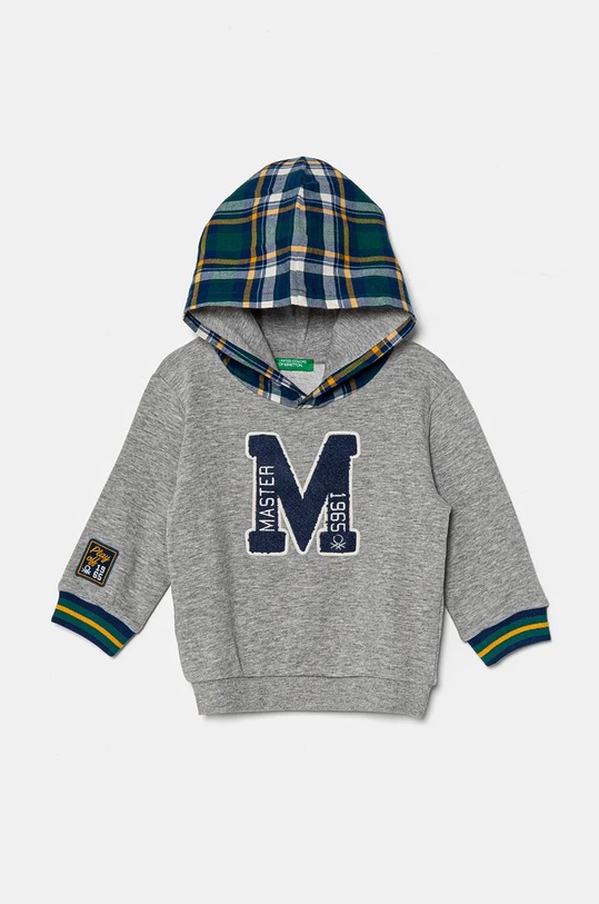 Dětská mikina United Colors of Benetton s kapucí šedá 32N4G200R.P.Seasonal
