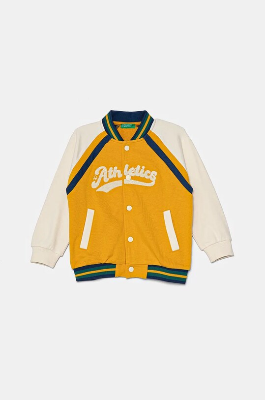 Dětská mikina United Colors of Benetton nášivka žlutá 32N4G5035.P.Seasonal