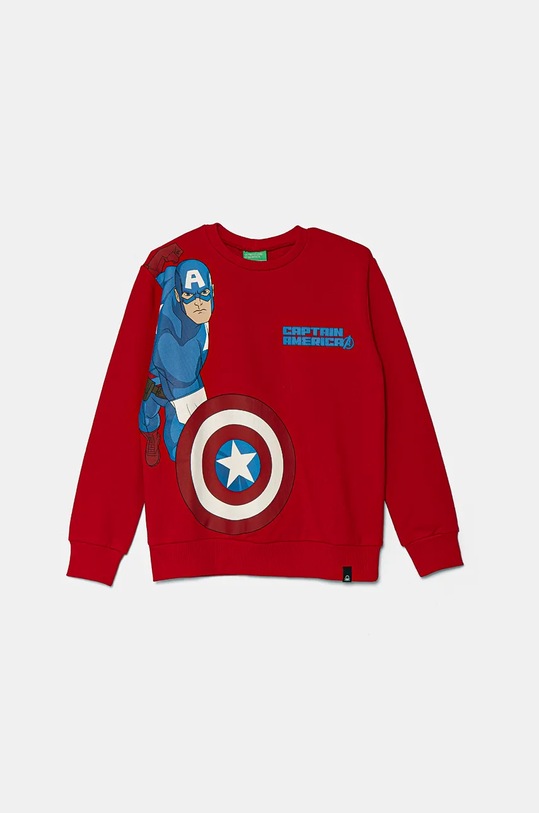 Dětská bavlněná mikina United Colors of Benetton potisk červená 3J68C10MK.G.Seasonal