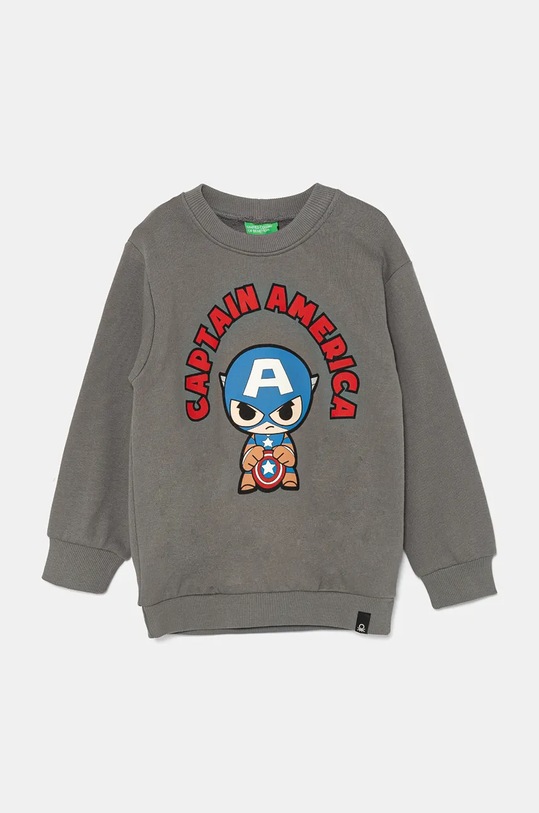 United Colors of Benetton hanorac de bumbac pentru copii print gri 3J68G10HH.P.Seasonal