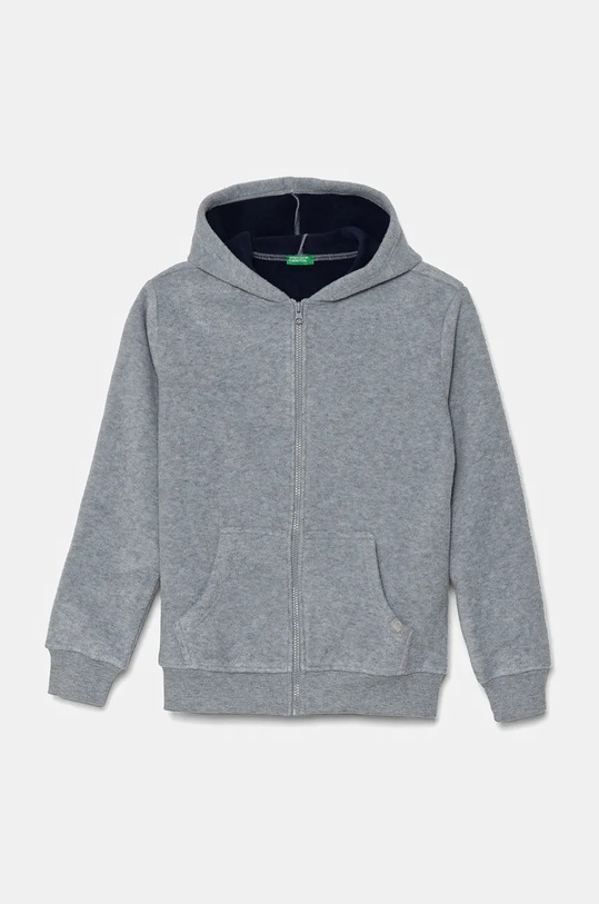 Βρεφική μπλούζα fleece United Colors of Benetton με κουκούλα γκρί 3H6RC502L.G.Reproposed