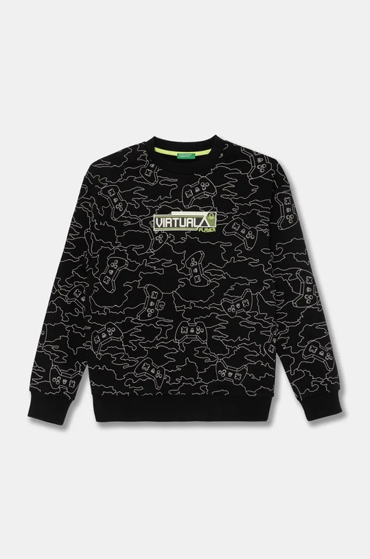 United Colors of Benetton bluza copii cu modele negru 3GHMC10M5.G.Seasonal