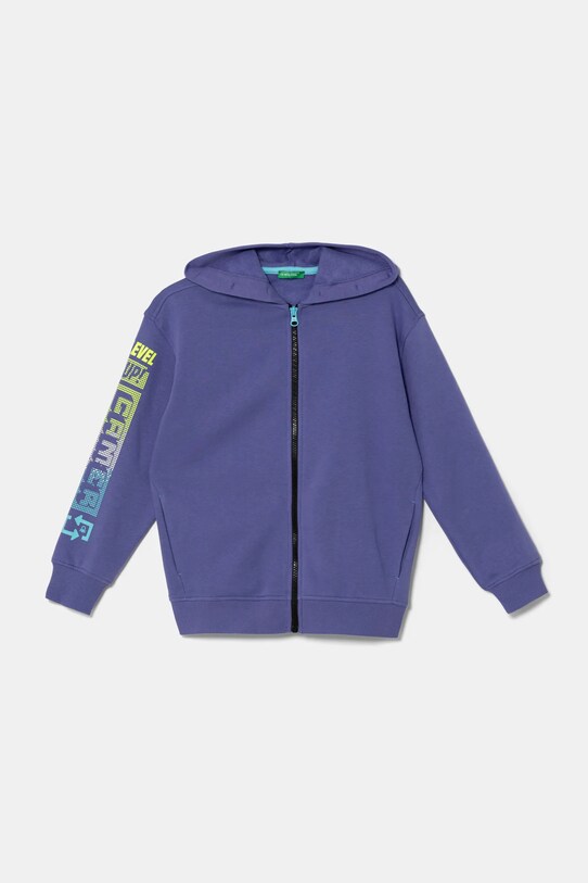 Детская кофта United Colors of Benetton с капюшоном фиолетовой 3WFMC504K.G.Seasonal