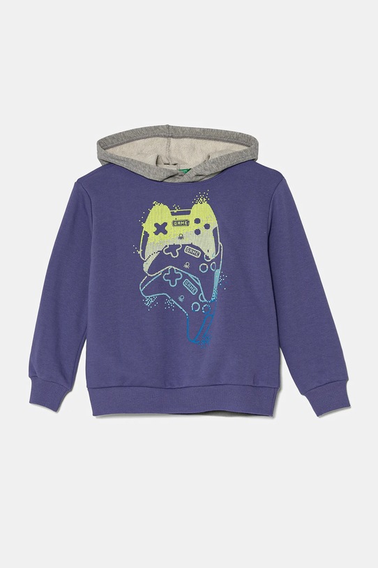 Dětská mikina United Colors of Benetton s kapucí fialová 3PANC204A.G.Seasonal