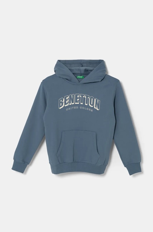 United Colors of Benetton bluza dziecięca z kapturem niebieski 3EB5C203U.G.Seasonal