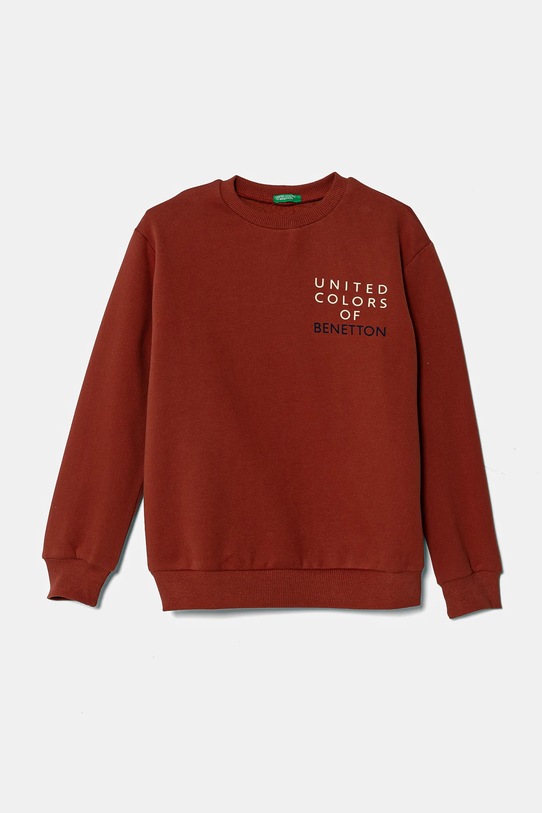 Dětská mikina United Colors of Benetton potisk hnědá 3EB5C10KS.G.Seasonal