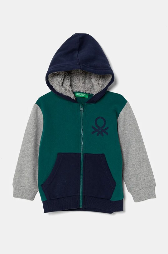 Детская кофта United Colors of Benetton с капюшоном бирюзовый 3EB5G503E.P.Seasonal
