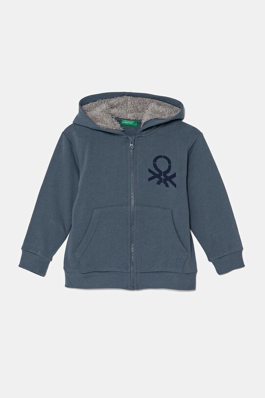 Detská mikina United Colors of Benetton s kapucňou modrá 3EB5G503E.P.Seasonal