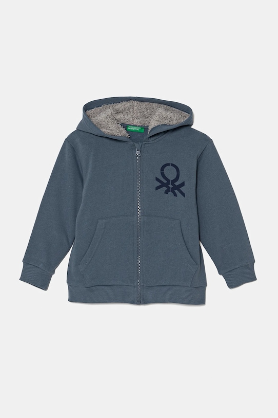 Дитяча кофта United Colors of Benetton з капюшоном блакитний 3EB5G503E.P.Seasonal