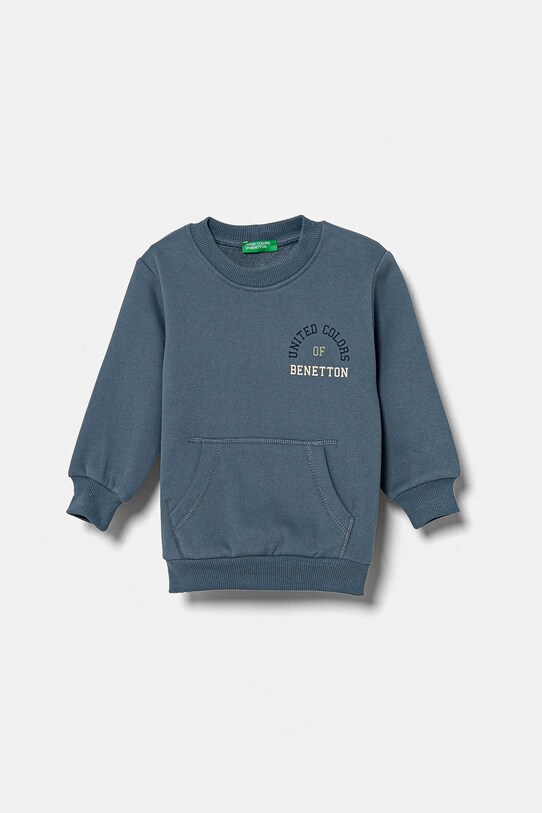 Dětská mikina United Colors of Benetton bez kapuce modrá 3EB5G10G0.P.Seasonal