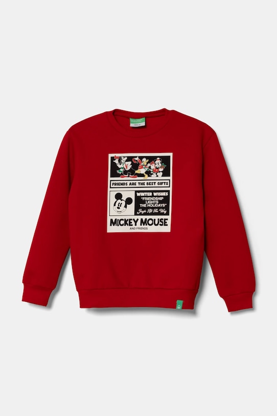 Суичър United Colors of Benetton памук червен 3J73C10LD.G.Seasonal