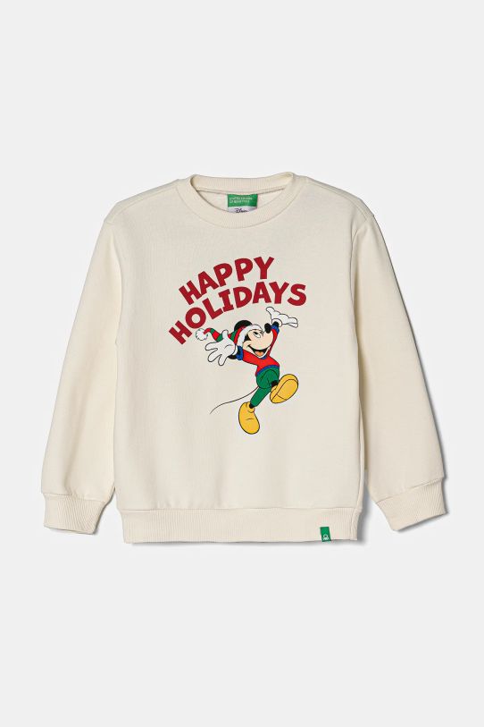 Mikina United Colors of Benetton bez kapuce béžová 3J73G10GN.P.Seasonal