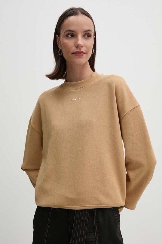 Mikina Calvin Klein bez kapucne béžová K20K207213