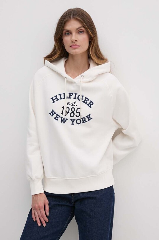 Mikina Tommy Hilfiger s kapucňou béžová WW0WW42098