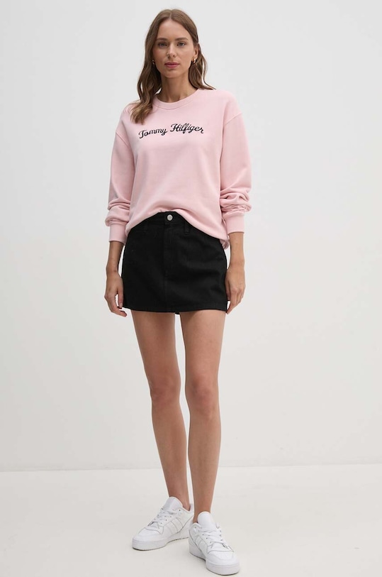 Tommy Hilfiger hanorac de bumbac WW0WW42615 roz AW24