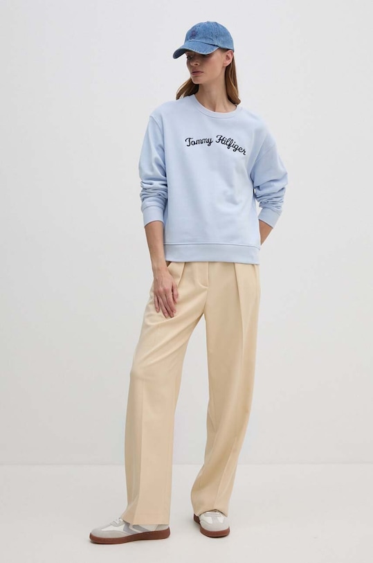 Tommy Hilfiger bluza bawełniana WW0WW42615 niebieski AW24