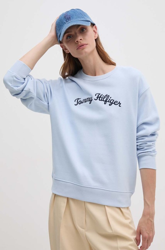 Tommy Hilfiger bluza bawełniana niebieski WW0WW42615