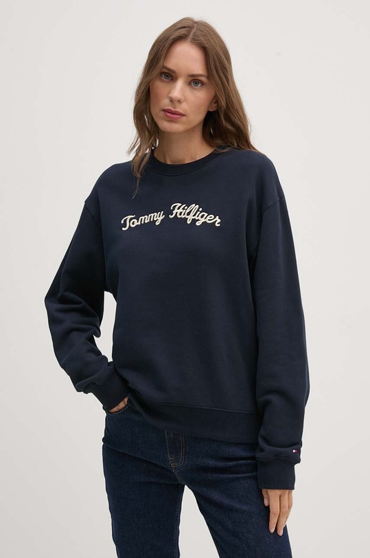 Bavlněná mikina Tommy Hilfiger námořnická modř WW0WW42615