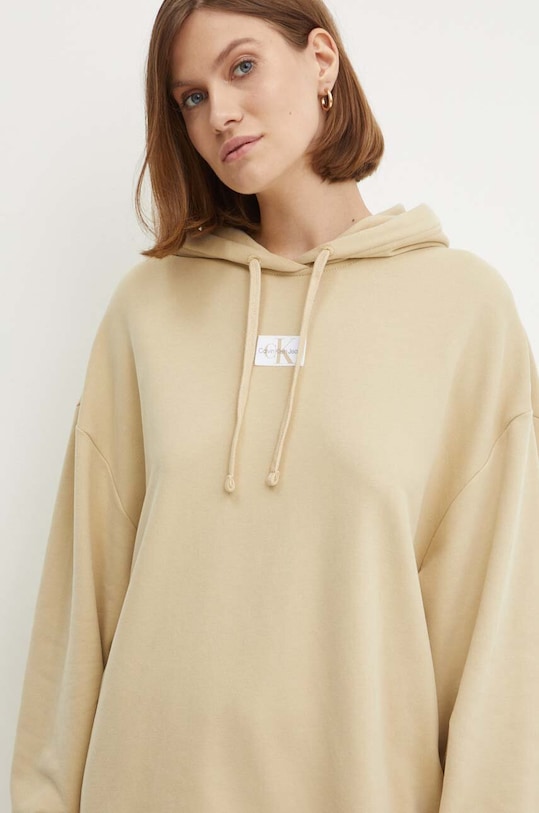 Bavlnená mikina Calvin Klein Jeans béžová J20J224063
