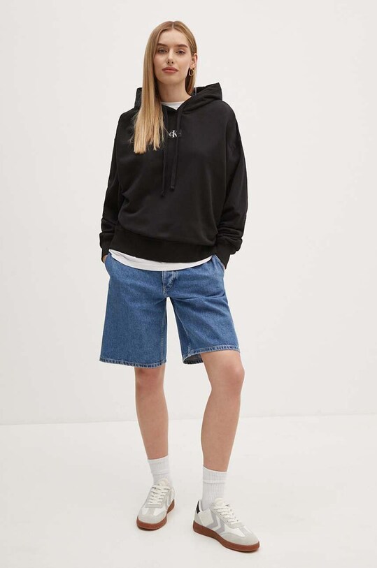 Хлопковая кофта Calvin Klein Jeans J20J224063 чёрный AW24
