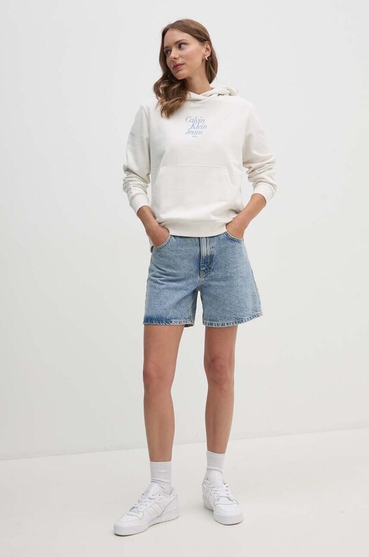 Хлопковая кофта Calvin Klein Jeans J20J224893 бежевый AW24