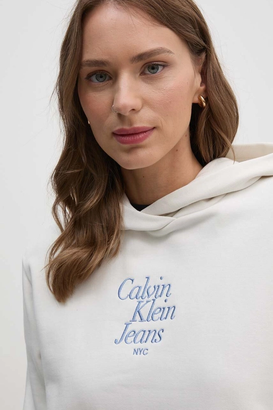 Бавовняна кофта Calvin Klein Jeans бежевий J20J224893