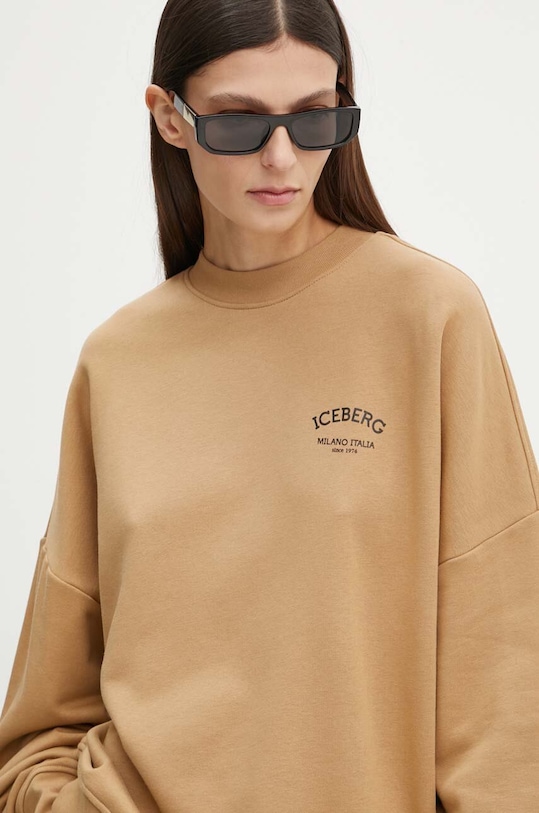 Iceberg bluza bawełniana nadruk beżowy E041.6317