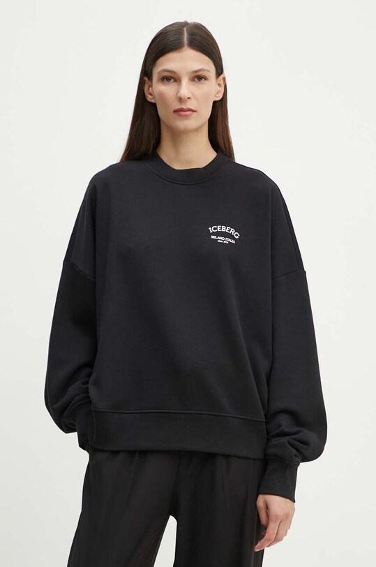 Iceberg bluza bawełniana nadruk czarny E041.6317