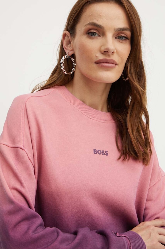 Bavlnená mikina Boss Orange ružová 50518542