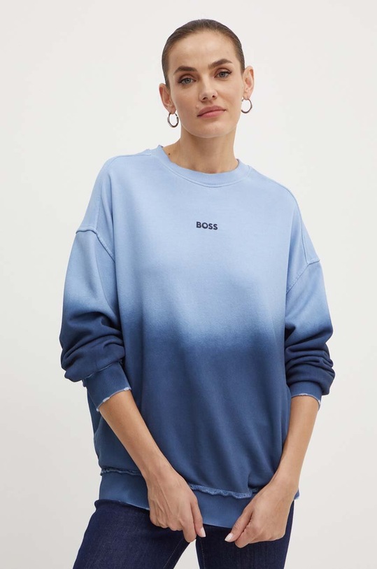 BOSS Orange bluza bawełniana wzorzyste niebieski 50518542