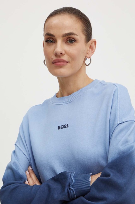BOSS Orange bluza bawełniana niebieski 50518542