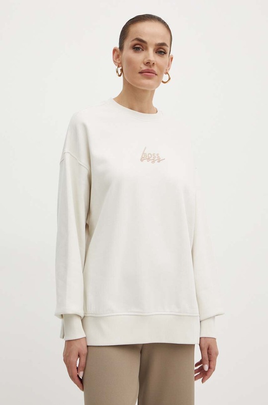 BOSS Orange bluza bawełniana beżowy 50519417