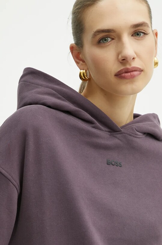 BOSS Orange bluza bawełniana fioletowy 50519524