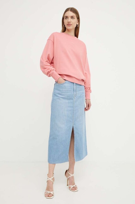 BOSS Orange bluza bawełniana 50519525 różowy AW24
