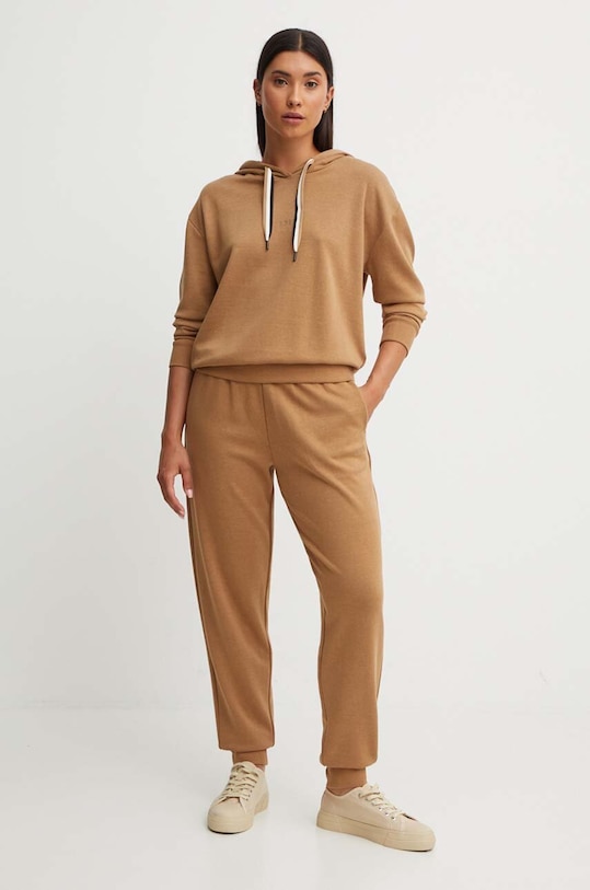 BOSS kapucnis pulcsi otthoni viseletre 50524760 bézs SS25