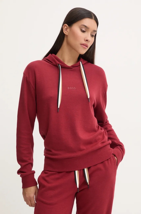 Mikina s kapucňou BOSS CP Stripe Hoodie s kapucňou burgundské 50524760