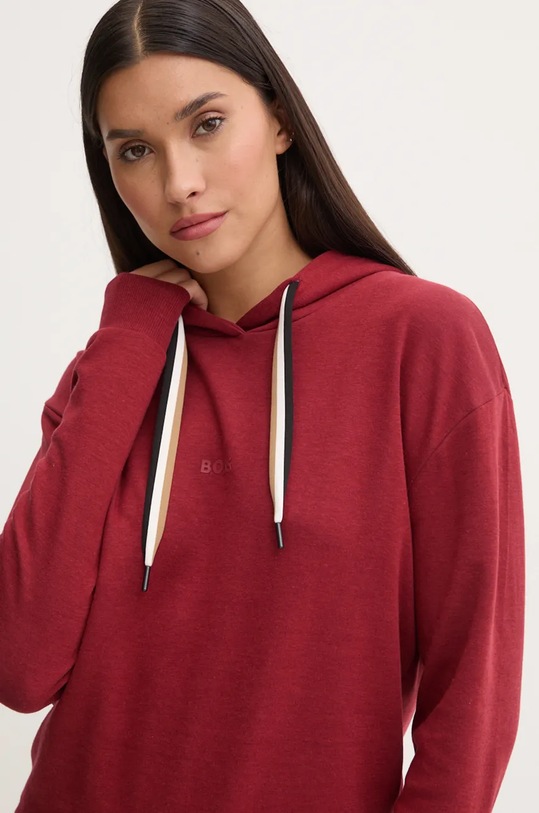Mikina s kapucňou BOSS CP Stripe Hoodie burgundské 50524760