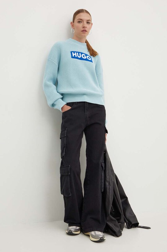 Hugo Blue pulover de bumbac 50514300 albastru AW24