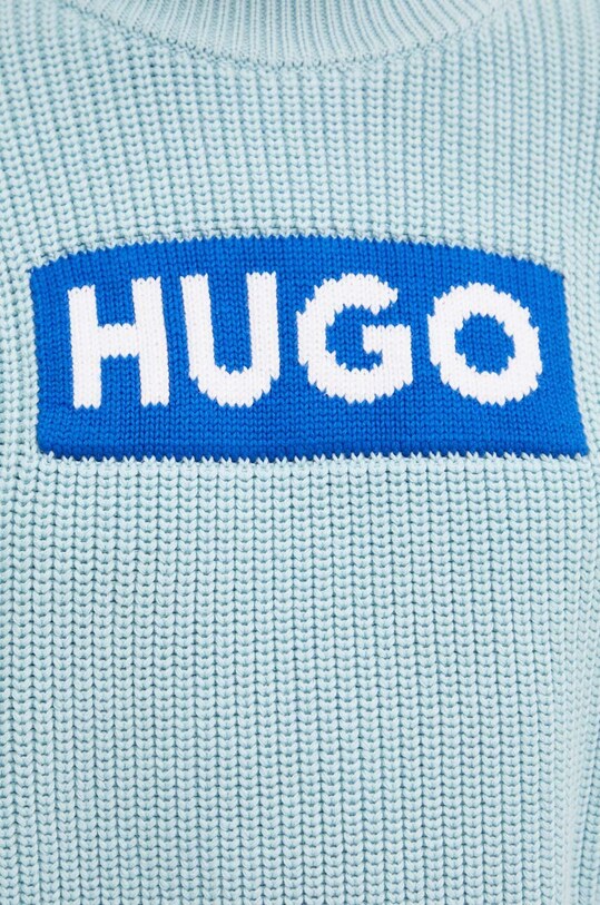 Бавовняний светр Hugo Blue 50514300 блакитний
