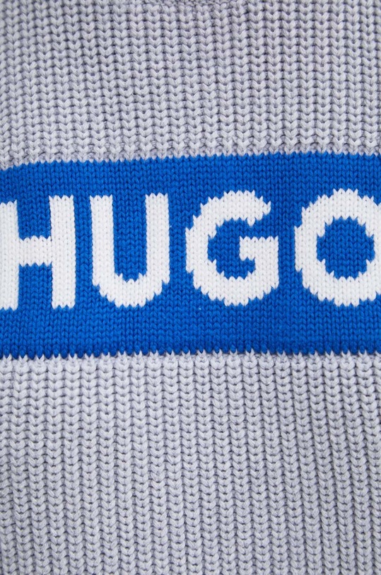 Хлопковый свитер Hugo Blue 50514300 серый
