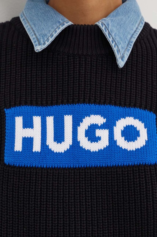 HUGO Blue sweter bawełniany 50514300 czarny