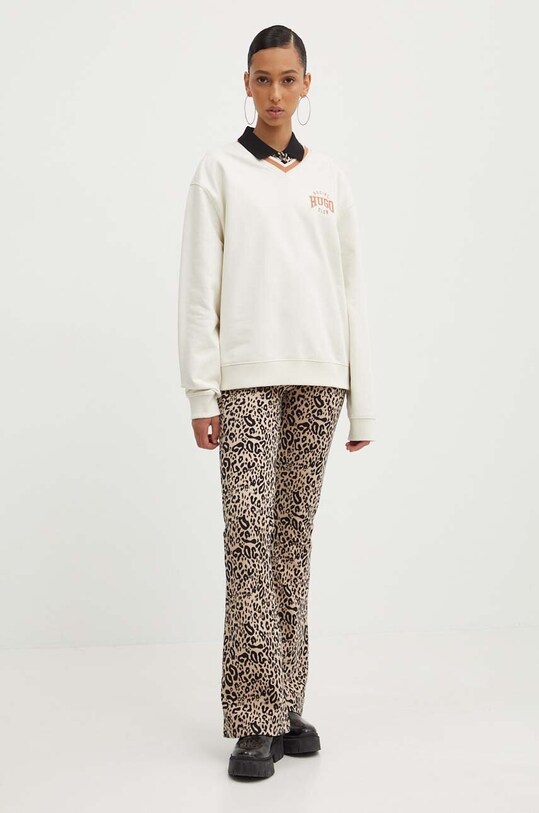 HUGO hanorac de bumbac 50517132 bej AW24