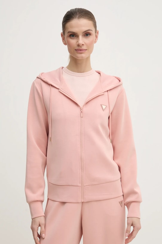 Кофта Guess OLYMPE с капюшоном розовый V4YQ06.KCAY2