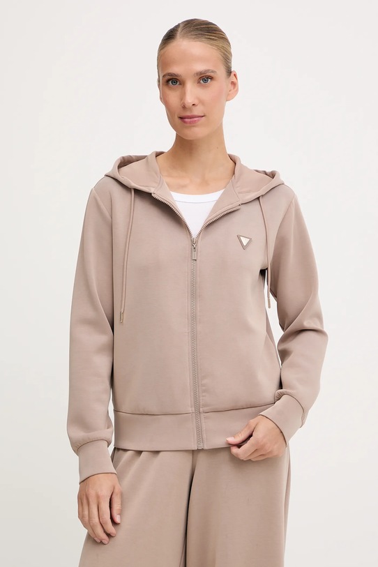 Mikina Guess OLYMPE s elastanom béžová V4YQ06.KCAY2