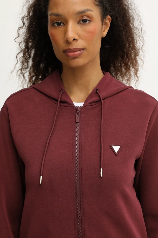 Guess bluza OLYMPE bordowy V4YQ06.KCAY2