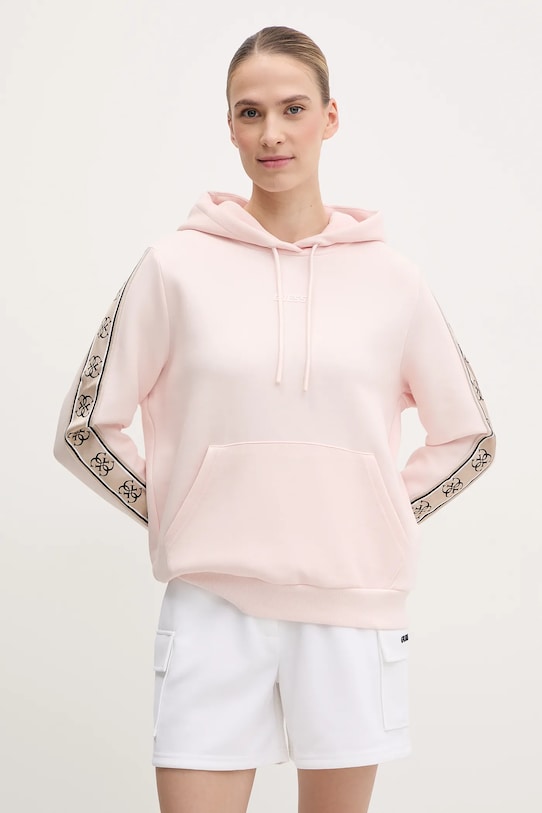 Mikina Guess CARLA s kapucňou ružová V4YQ11.KB3P2