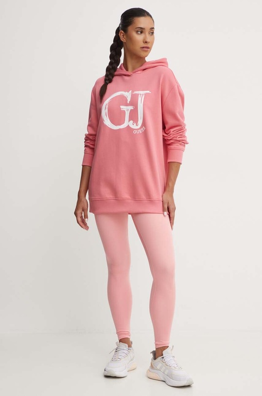 Bombažen pulover Guess SARA V4YQ00.K68I4 roza AW24