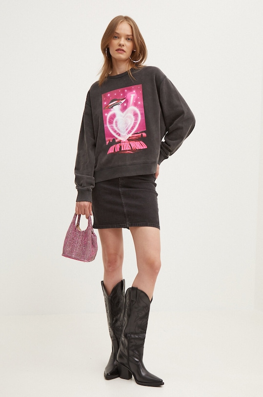 HUGO felpa in cotone 50521071 grigio AW24