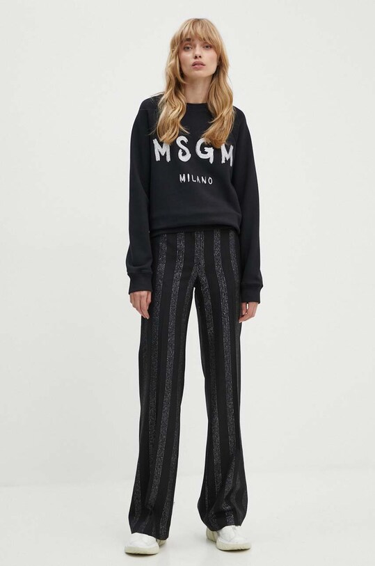 Bavlnená mikina MSGM 3741MDM513G.247799 čierna AW24