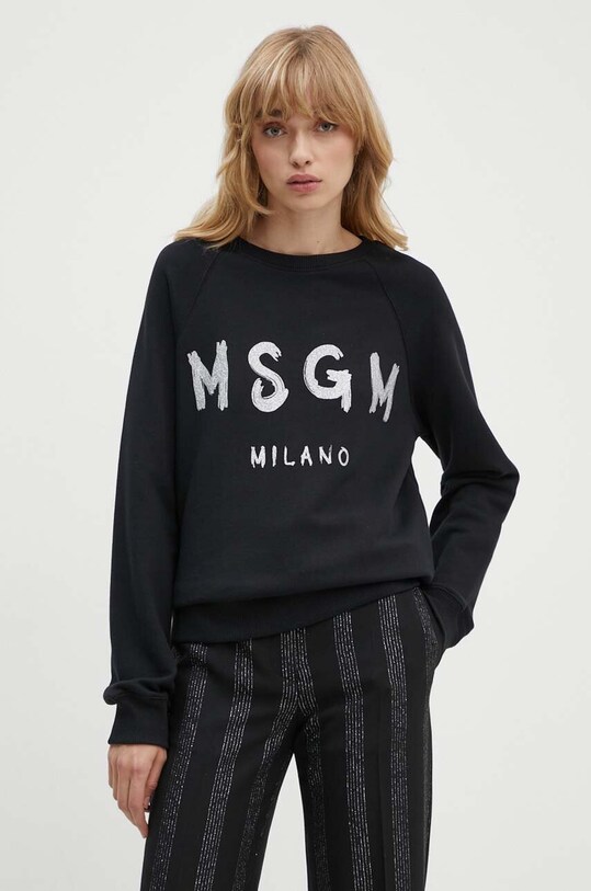 Bavlnená mikina MSGM čierna 3741MDM513G.247799